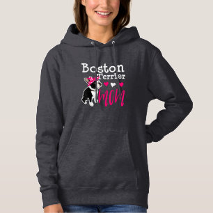 Pull À Capuche Boston Terrier Chien Maman Propriétaire Cute Funn