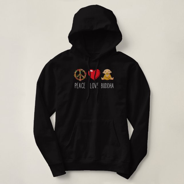 Pull À Capuche Bouddha Amour Paix Zen Yoga Amant Mantra Bouddhist (Design devant)