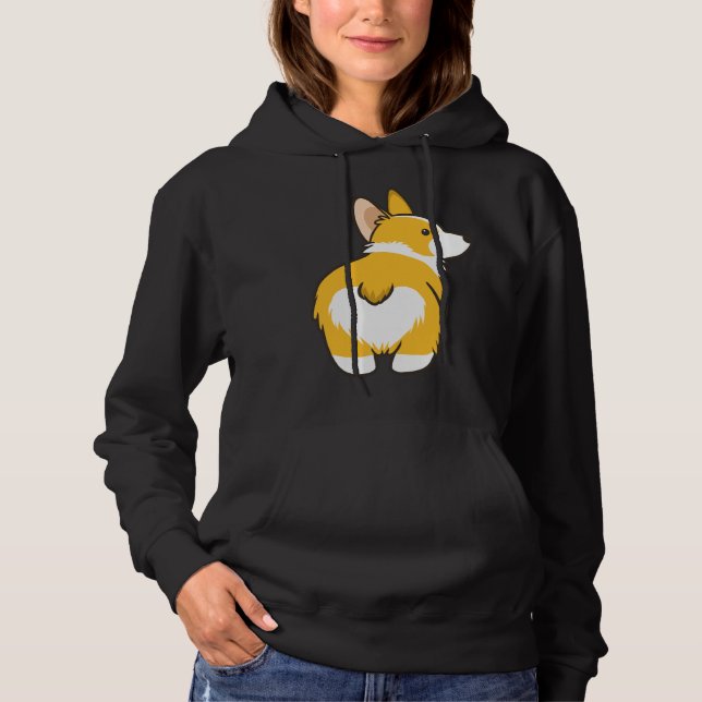 Pull À Capuche Bouton Coeur Corgi (Devant)