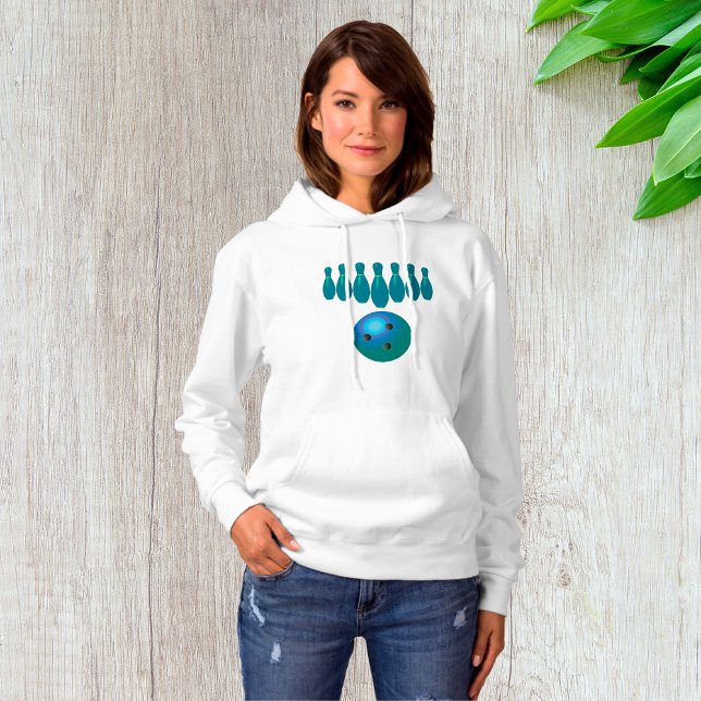 Pull À Capuche Bowling Ball et Pins Sports amusants (Créateur téléchargé)