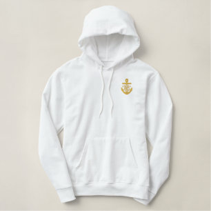 Pull À Capuche Brodé Capitaine - Avec Ancre personnalisable Monogrammed