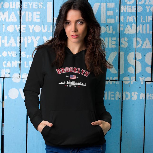 Pull À Capuche Brooklyn Ney York Est 1816 (Créateur téléchargé)