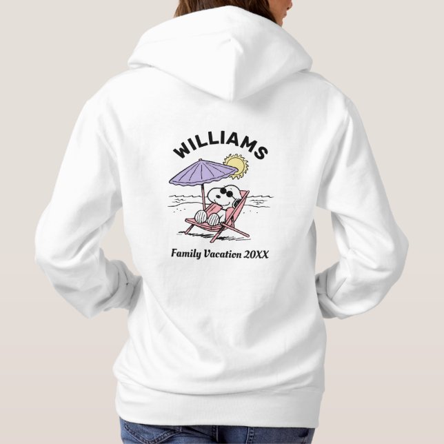 Pull À Capuche cacahuètes | Snoopy Beach T-Shirt de vacances en f (Dos)