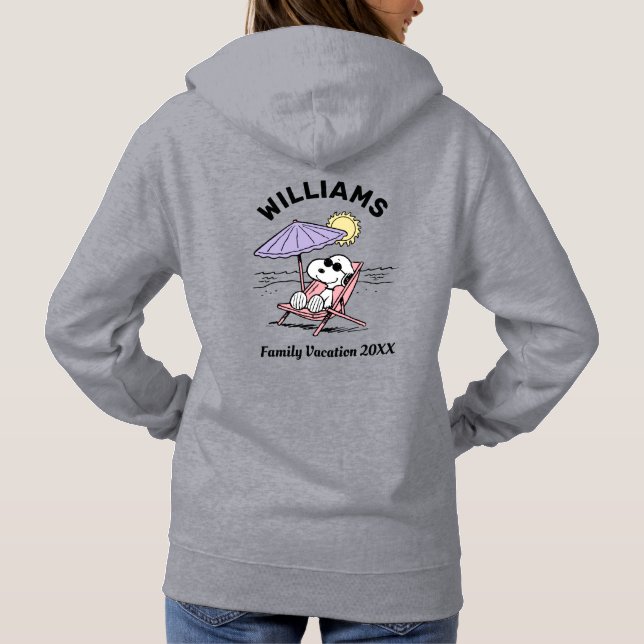 Pull À Capuche cacahuètes | Snoopy Beach T-Shirt de vacances en f (Dos)