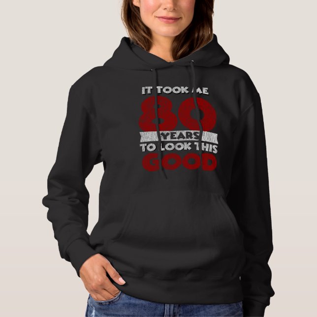 Pull À Capuche Cadeau d'anniversaire drôle de 80 ans (Devant)
