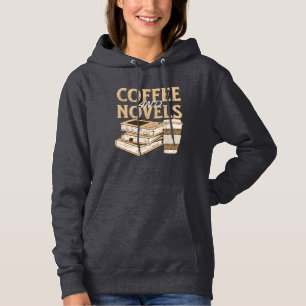 Pull À Capuche café et roman lecture de livre vintage drôle