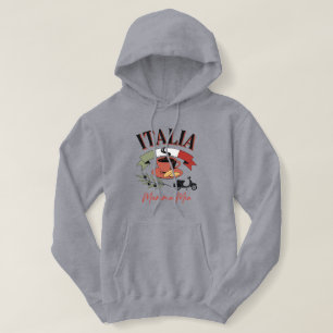 Pull À Capuche Café Vintage Italia, Scooter Rétro et Mamma Mia