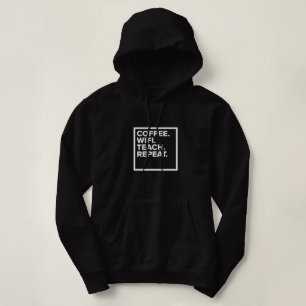 Pull À Capuche Café. Wifi. Enseigner. Répéter. Femmes