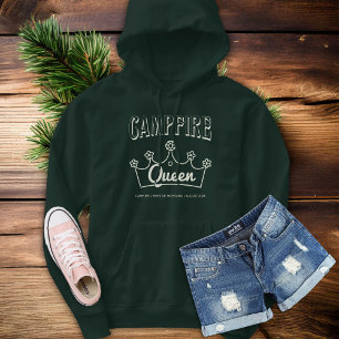 Pull À Capuche Camping Queen Bride Camp Bachelorette Party Green