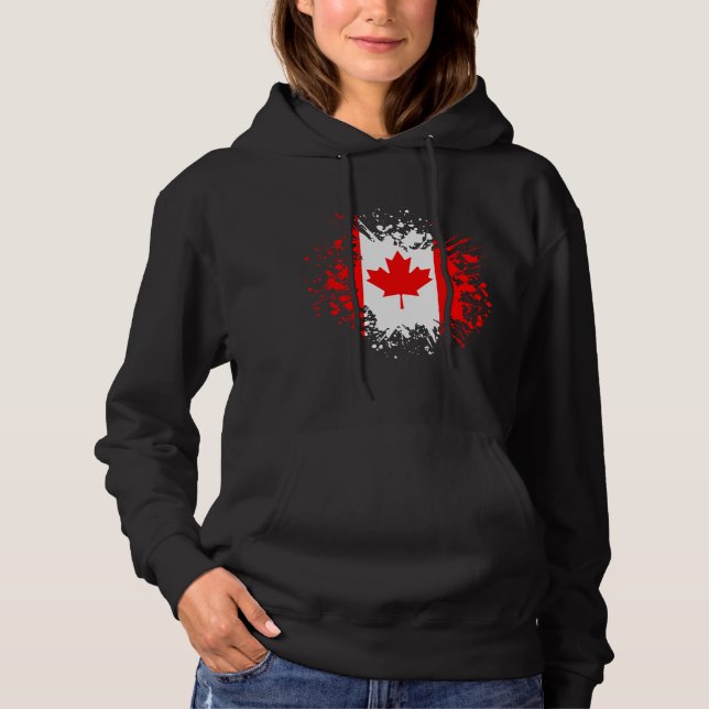 Pull À Capuche Canada Souvenir Landmark, drapeau du Nord blanc Vo (Devant)