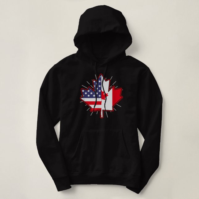 Pull À Capuche Canadian Maple Leaf États-Unis Drapeau Le Canada J (Design devant)