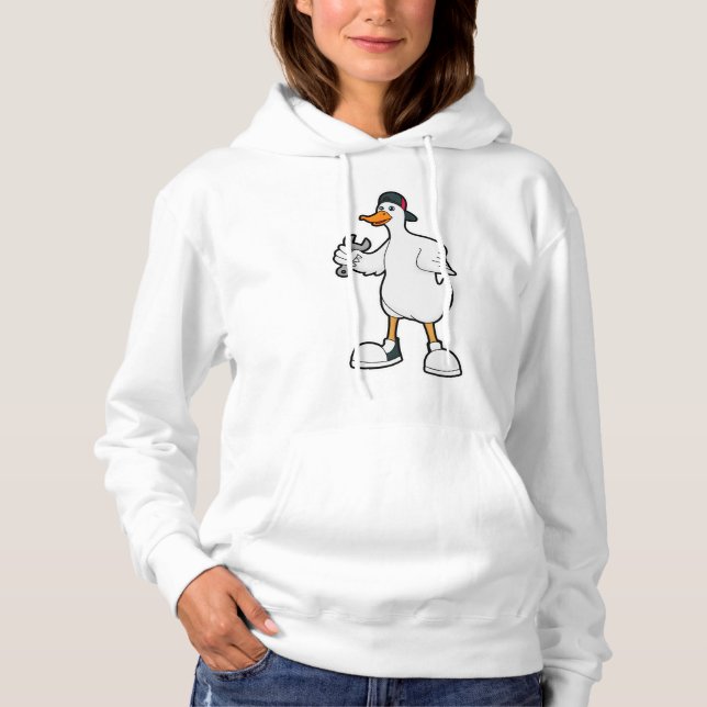 Pull À Capuche Canard comme artisan avec outil et Casquette (Devant)