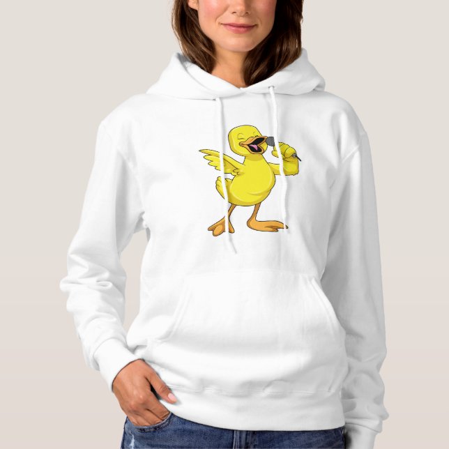Pull À Capuche Canard en chanteur avec microphone (Devant)