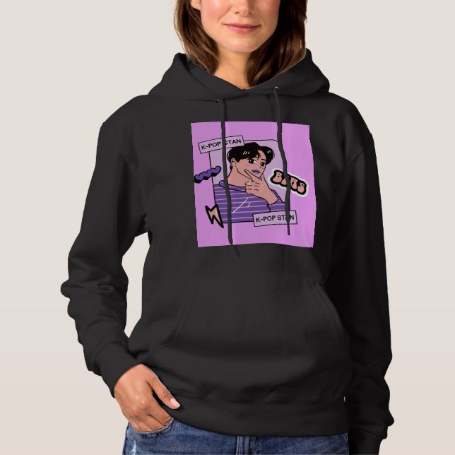 Pull À Capuche capuche noire manche longue (Devant)