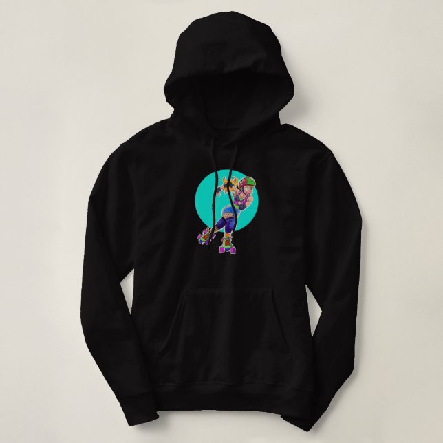 Pull À Capuche Caractère fille Anime avec patins à rouleaux (Design devant)
