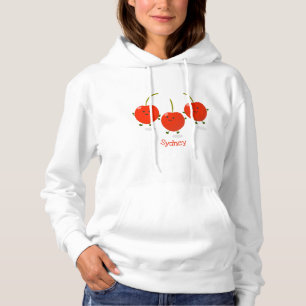 Pull À Capuche Caricature de cerises rouges à sauter mûr