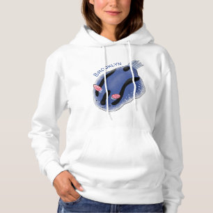 Pull À Capuche Caricature de nudibranche bleu mignon