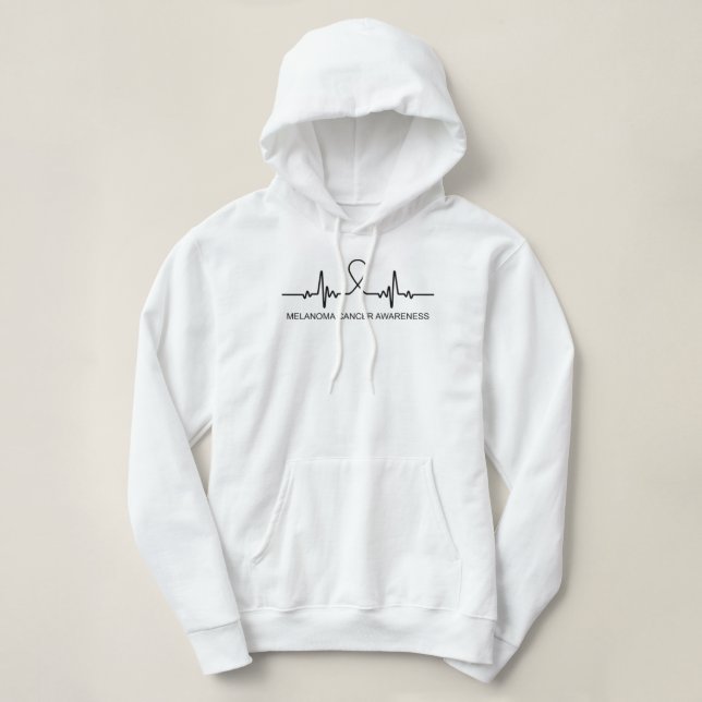 Pull À Capuche Caricature de sensibilisation au cancer du mélanom (Design devant)
