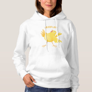 Pull À Capuche Caricature d'oiseau canari jaune chantant mignon