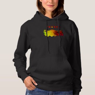 Pull À Capuche Carte d'aquarelle multicolore Turquie