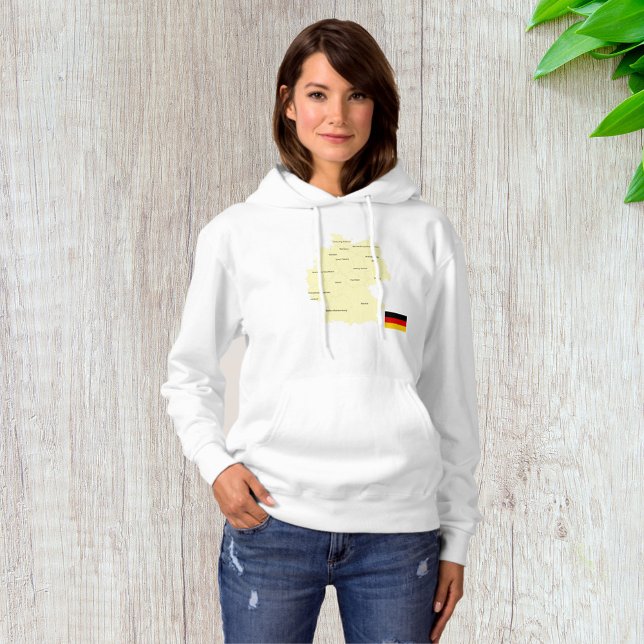 Pull À Capuche Carte de l'Allemagne avec les États et les capital (Créateur téléchargé)