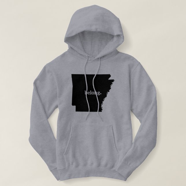 Pull À Capuche Carte de l'Arkansas Belong State Pride (Design devant)
