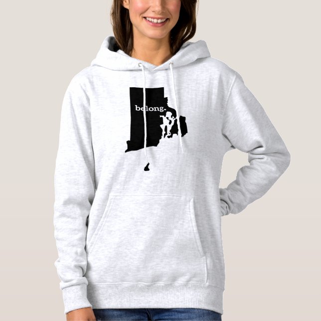 Pull À Capuche Carte d'état de l'île Rhode Belong (Devant)