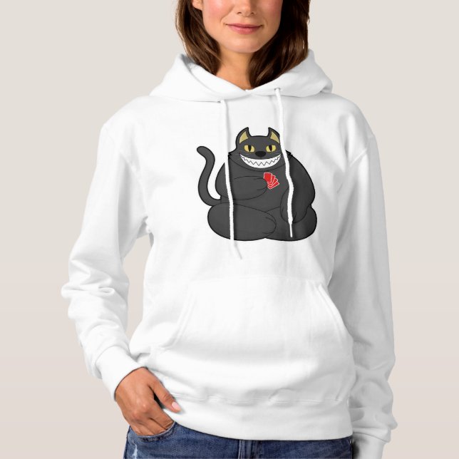 Pull À Capuche Cat at Poker avec cartes de Poker (Devant)