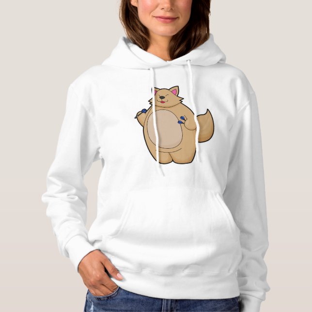 Pull À Capuche Chat en tant que joueur de fléchettes (Devant)