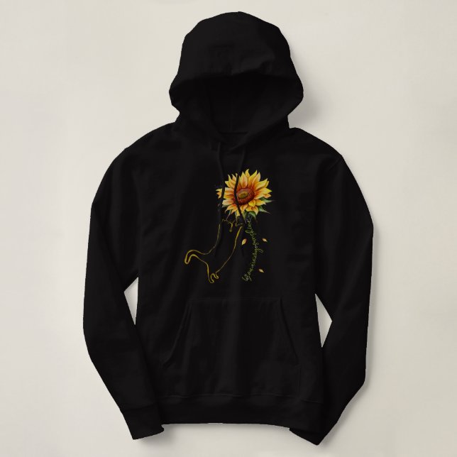 Pull À Capuche Chat Graphic, Chat Sunflower Chemise, Chat Sunshin (Design devant)