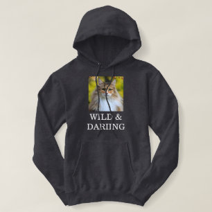 Pull À Capuche Chat norvégien personnalisé gris écaille de tortue