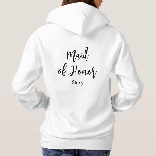 Pull À Capuche Chemise T-shirt calligraphiée noir et blanc Demois (Dos)
