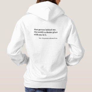 Pull À Capuche Chère personne derrière moi - gentillesse