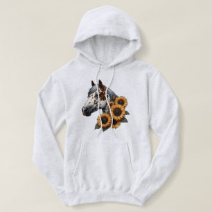 Pull À Capuche Cheval Appaloosa de châtaignes avec tournesol