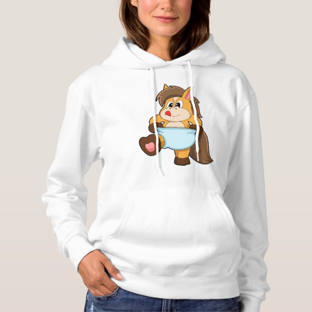 Pull À Capuche Cheval bébé avec couche (Devant)