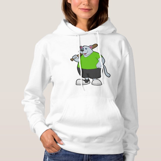 Pull À Capuche Chien au baseball avec batte de baseball (Devant)