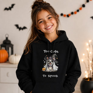 Pull À Capuche Chien Bouledogue Français Halloween Fille Sorcière