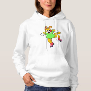 Pull À Capuche Chien comme Patineur en ligne avec Patins en ligne