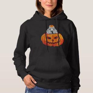 Pull À Capuche Chien de caniche heureux Citrouille d'Halloween