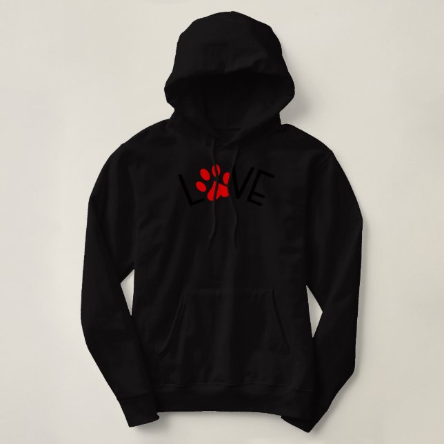 Pull À Capuche Chien Maman Amour Empreinte de patte Fourrure Seco (Design devant)
