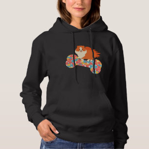 Pull À Capuche Chien Poméranien Et Os De Chien Coloré