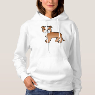 Pull À Capuche Chien Staffordshire Bull Terrier Rouge Et Blanc