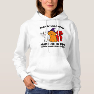 Pull À Capuche Chiens de caniche et Halloween me rendent heureux 