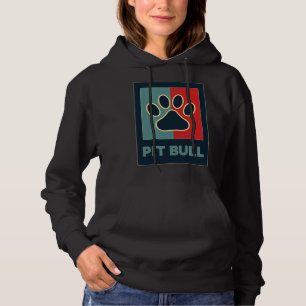 Pull À Capuche Chiens Pitbull Cool Retro Pit Bull Chien Lover Paw