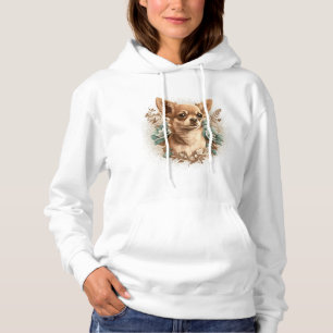 Pull À Capuche Chihuahua mignon chien de belles fleurs fille