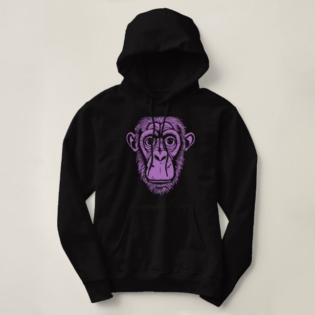Pull À Capuche Chimpanzé pourpre Ape Pas Singe Mignonne Chimp (Design devant)