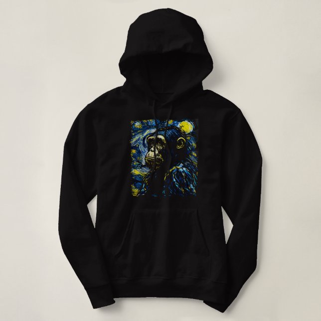 Pull À Capuche Chimpanzee Lover Cadeau Art (Design devant)