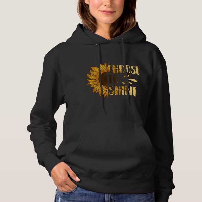 Pull À Capuche Choisissez de faire briller le tournesol Floral Ar (Devant)