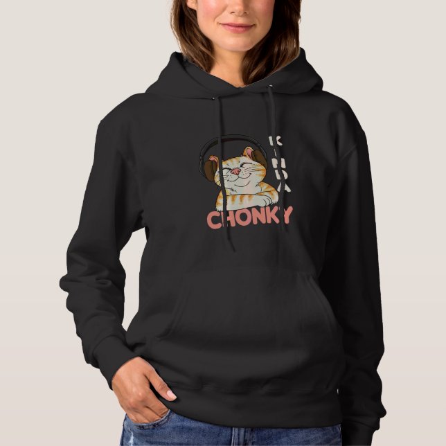Pull À Capuche Chonk Chat Mème Chat Maman Chat Papa Drôle Surpoid (Devant)