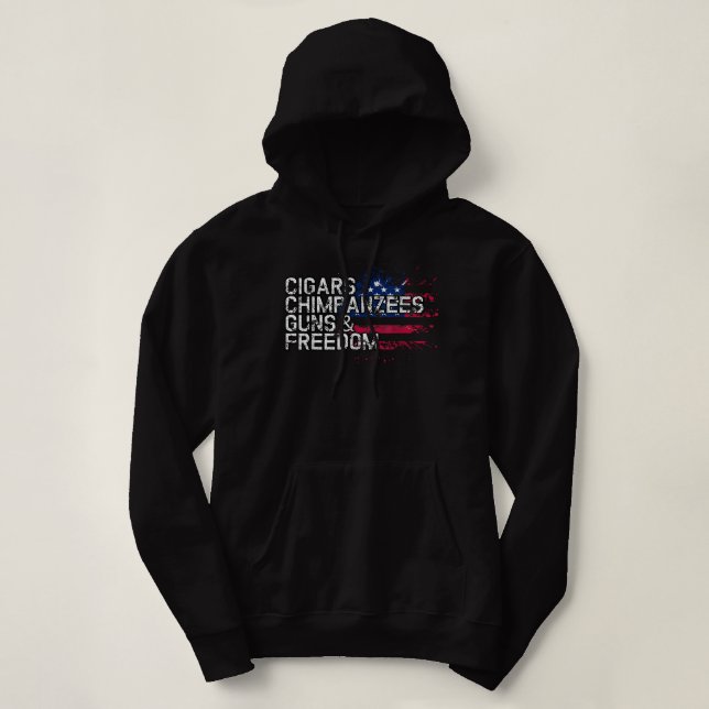 Pull À Capuche Cigars CHIMPANZEES Armes & Liberté (Design devant)